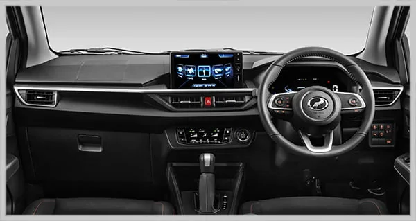 Panel dalaman Perodua Axia 2025 monotone finish dashboard