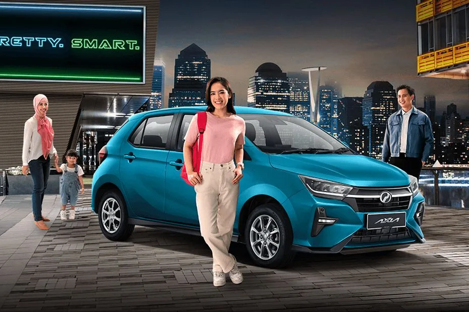 Perodua Axia 2026 pandangan hadapan membezakan varian E dan D74A